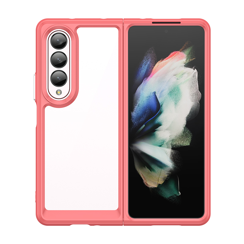 Telefonfodral för Samsung Z Fold 6 5 4 3 5G Colorfull Acrylic Transparent Kickstand Sockproof Robust Shield Phone Cover Case Funda
