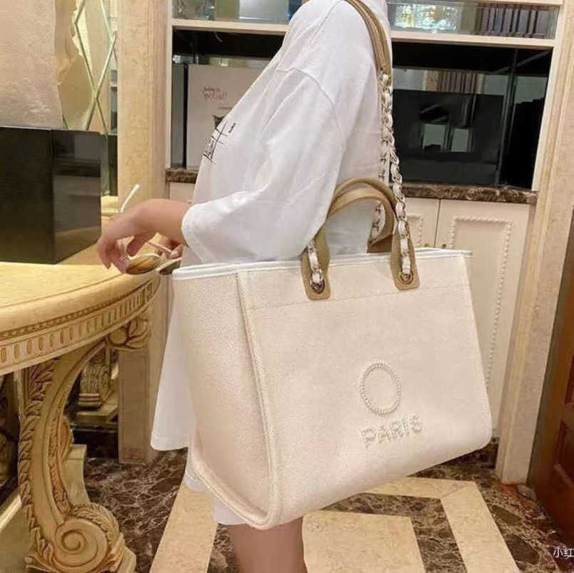 Label Luxury Pearl Fashion Beach Bags Brand Evening Bag Designers Canvas Portable Large Capacity Female Handbag Classic Women Big 313f