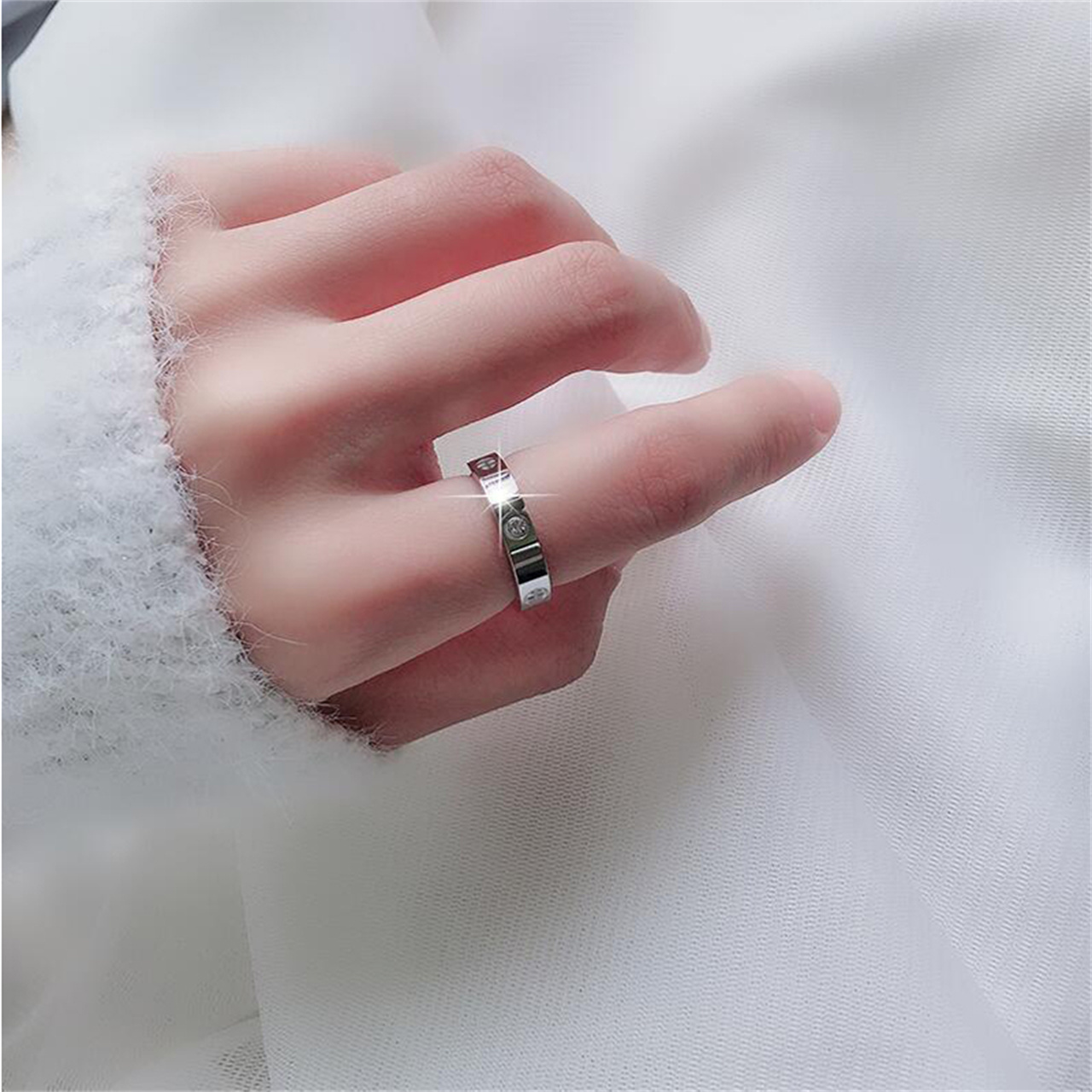 Love Ring Designer Rings Carti Band Ring 3 Diamonds Women Men Luxury Jewelry Titanium Steel Gold-Plated