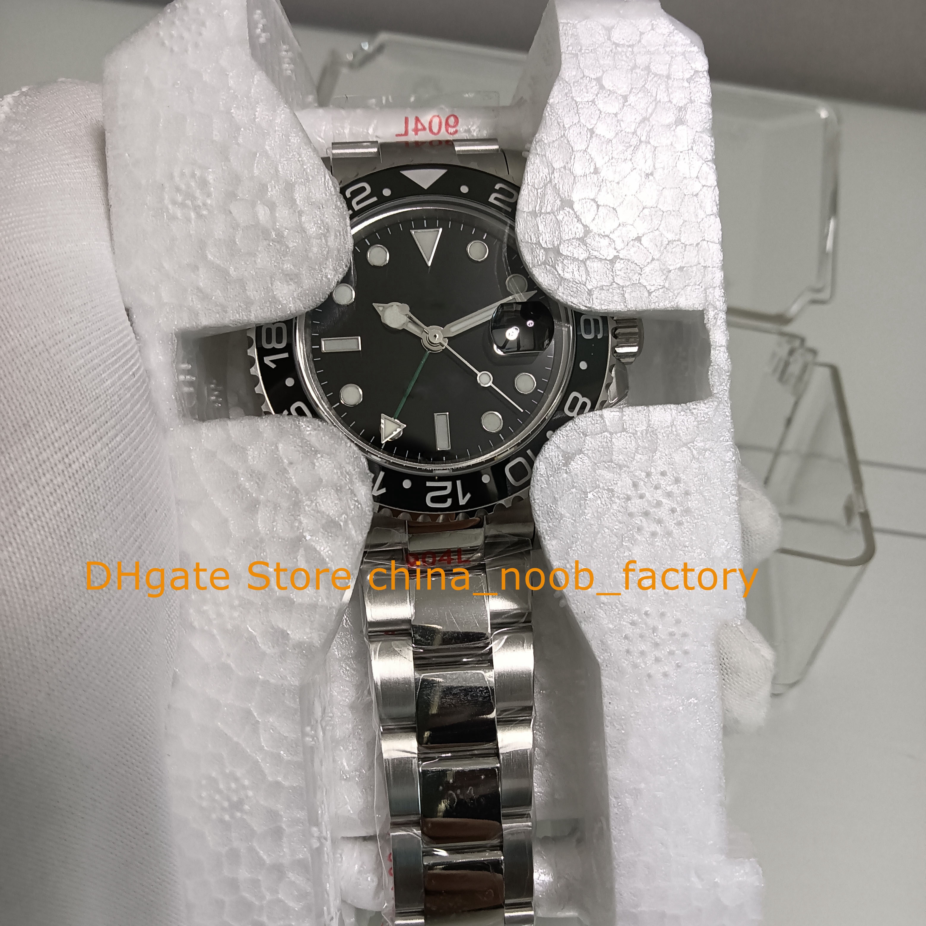 7 relojes de estilo Autom￡ticos Hombres 904L Bisel de cer￡mica de 40 mm Cer￡mico Negro Sapphire Glass Gmf GMF Luminous Cal.3186 Movimiento mec￡nico de reloj