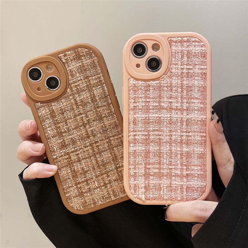 Étuis en flanelle en tissu pour iPhone 14 pro max Plus étui de téléphone portable 13 12 11 mini Xs XR Xsmax 7 plus coque arrière en TPU