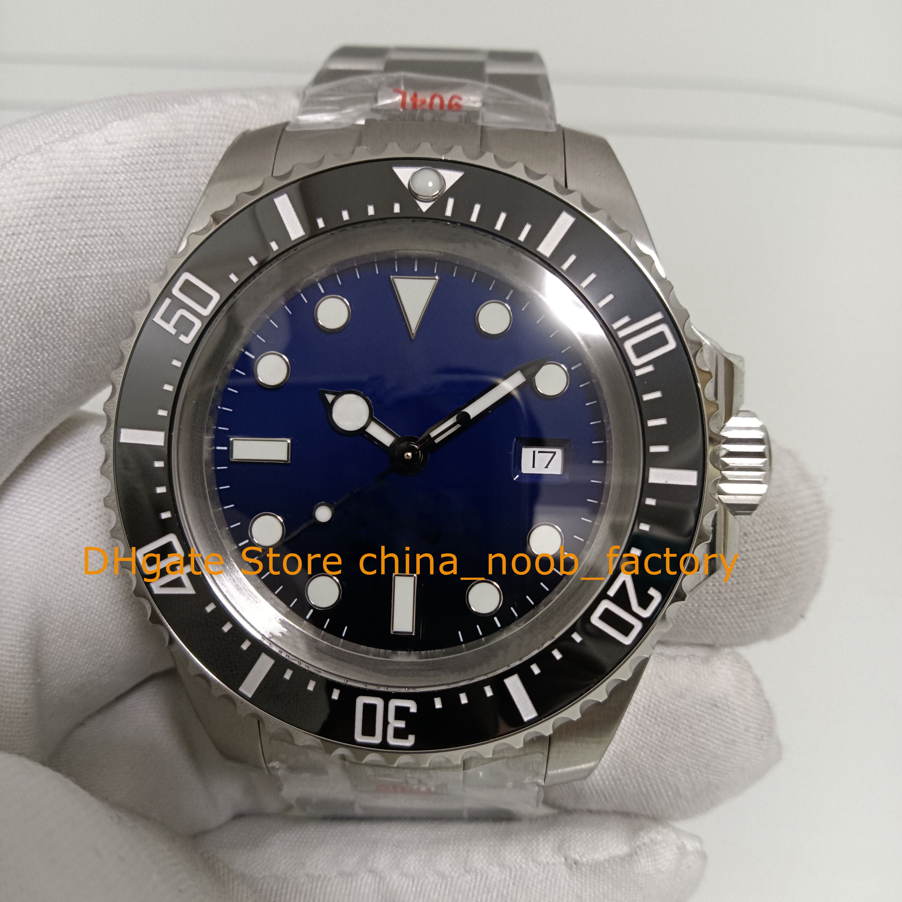 2 estilo 904l Aço relógios de aço masculino 44 mm de safira mecânica vidro azul preto moldura de cerâmica Data de pulso GMF luminoso cal.3235 movimento automático relógio automático