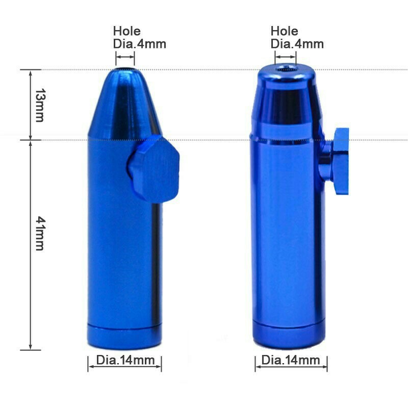 Pipe à tabac balle fusée en forme de bouteille à priser renifler distributeur de reniflement en aluminium métal Nasal supportable pour vape de cigarettes