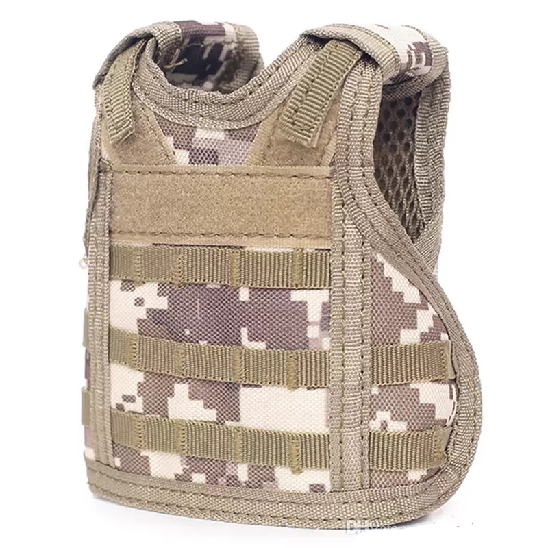 Bebida Koozie chaleco mango militar molle mini cubierta de cerveza chaleco manga enfriador correas de hombro ajustables cubiertas cubiertas de barra decoración de la fiesta