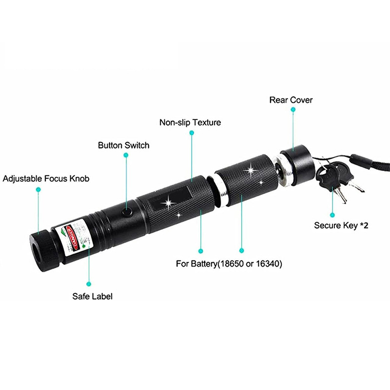 Lazer İşaretleyiciler Lazer İşaretleyici Kalem 303 Yeşil 532Nm Ayarlanabilir Odak Pil Şarj Cihazı 4 Renk