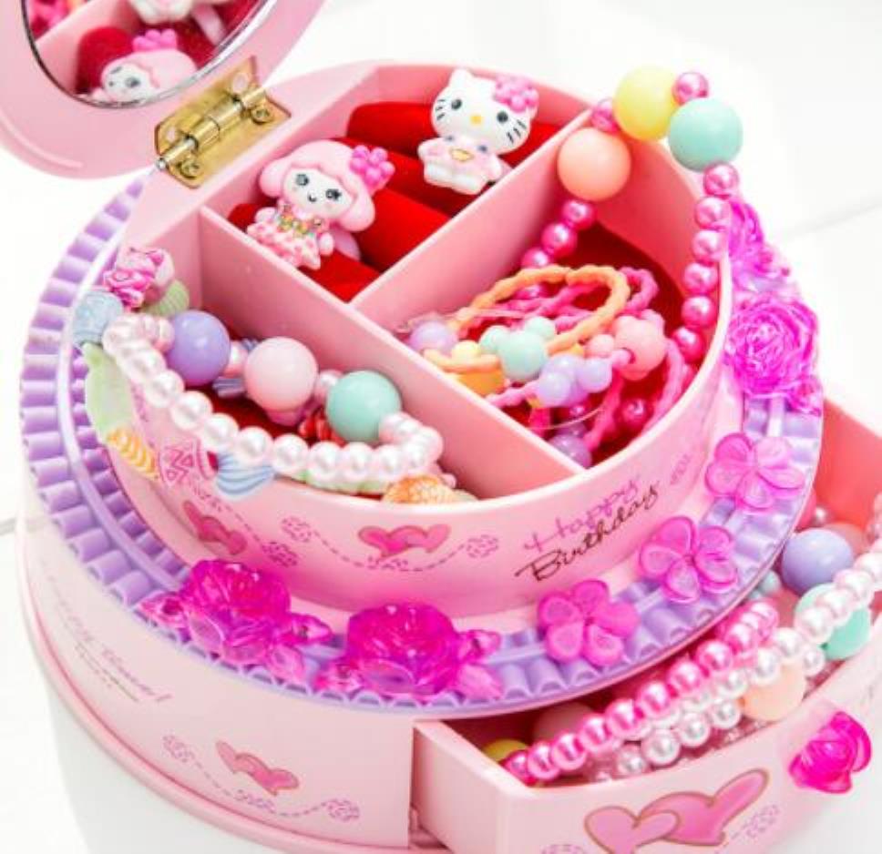 Creative Birthday Cake Decorations Decorations Music Box Children's Dressing Mirror Jewelry Gift Shop Partihandel