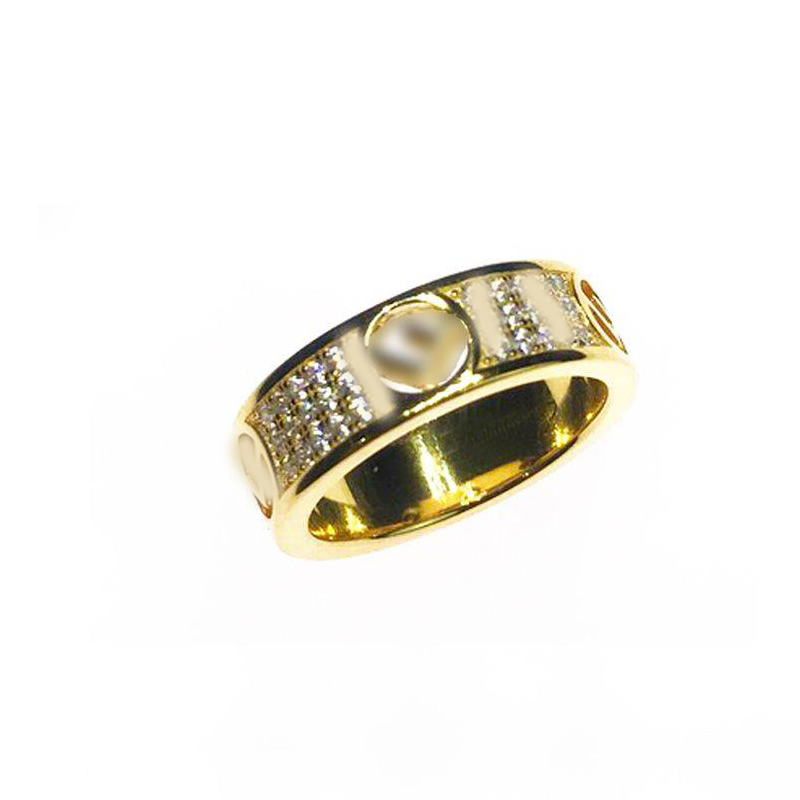 3 Row Full Diamond Love Ring Fashion Women Wedding Rings Quality 316L Titanium Steel JewelryCluster Rings304y