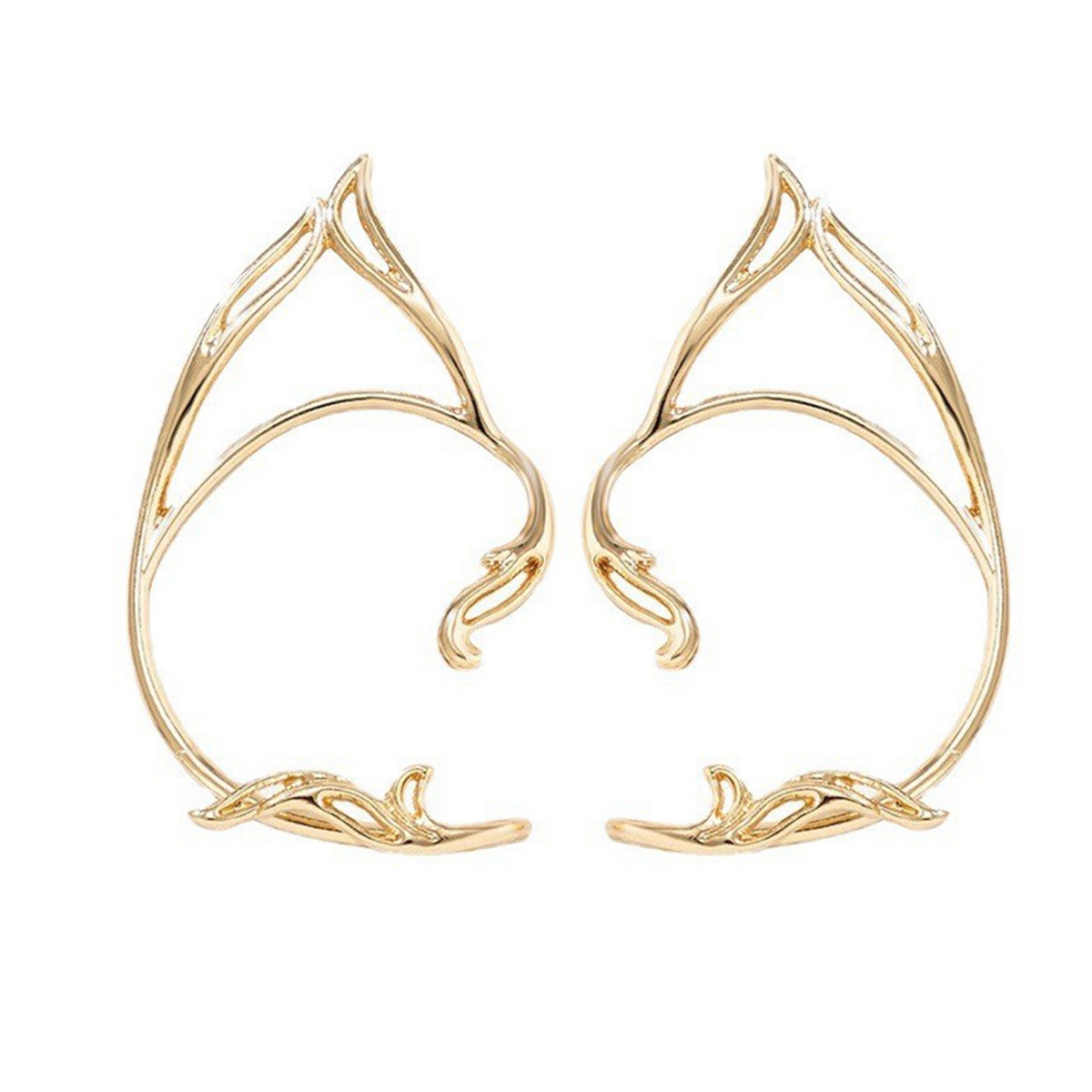 10 -stcs Fashion Fairy Ear Cuff Earring voor vrouwen Simple Hollow Cat Ears Outline Elf Eelf Eal Clip Creative Single No Piercing Earrings Party
