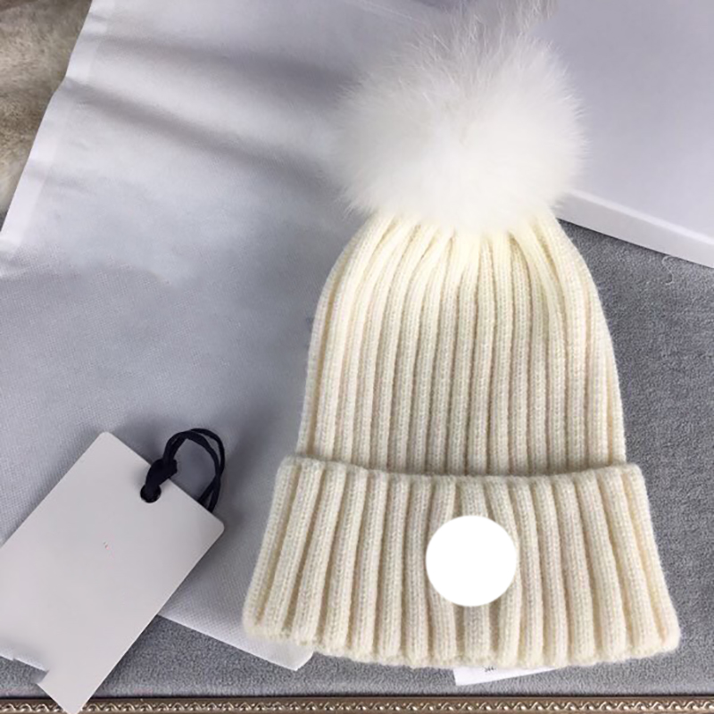 Дизайнерская французская шапка с черепом, вышитый значок, женская съемная лисья шерсть, шерстяная вязаная шапка, теплая осенью и зимой Fashi309j