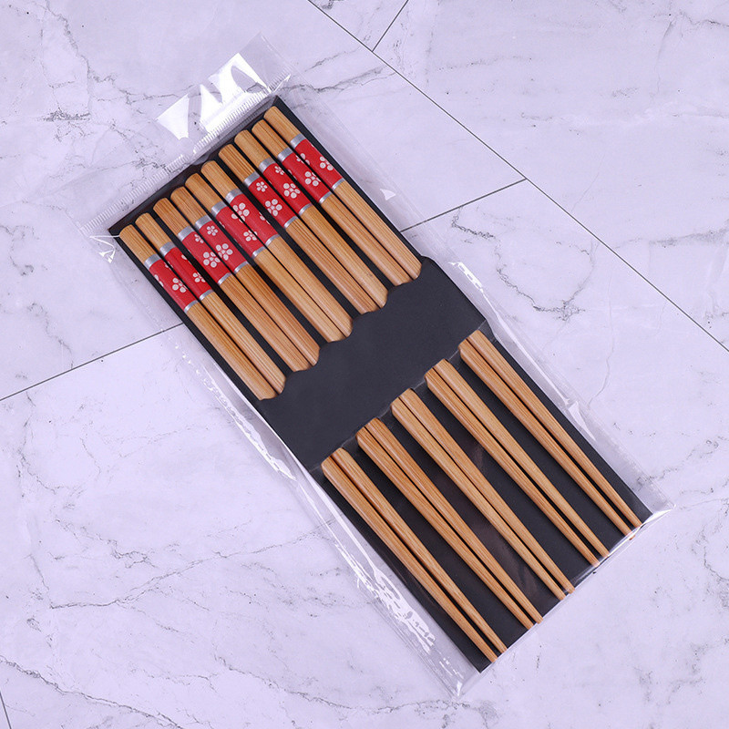 5 paarherbruikbare Chinese eetstokjes bamboe anti-slip sushi Japanse Koreaanse food chop-sticks