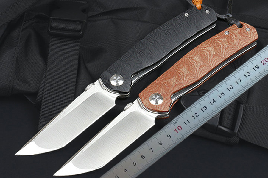 Promotion M6685 Flipper Couteau pliant D2 Satin Drop Point Blade G10 avec poignée en tôle d'acier Roulement à billes Couteaux de dossier à ouverture rapide