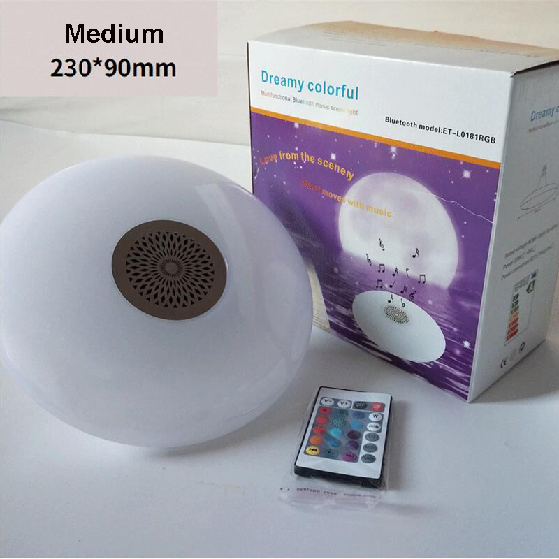 E27 UFO RGB BULB LICHT 18W 30W 48W RGBW Bluetooth -muziekluidspreker naar ons verzonden