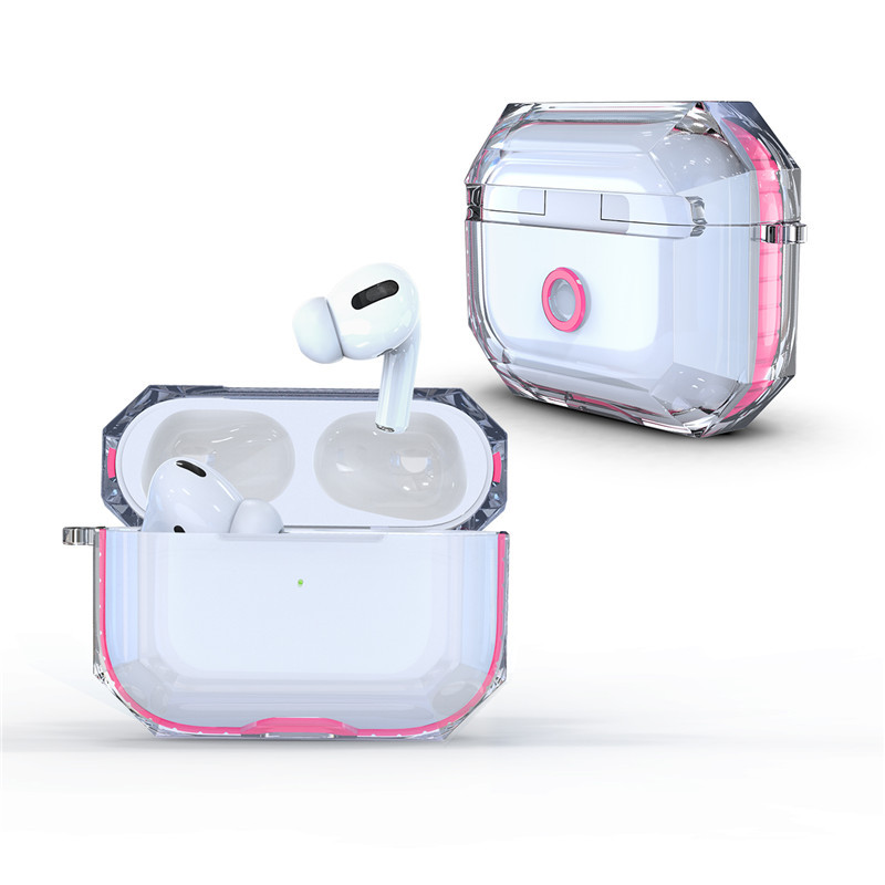 Custodia protettiva trasparente auricolari di design morbida antiurto con gancio Airpods 1 2 3 Pro Cover