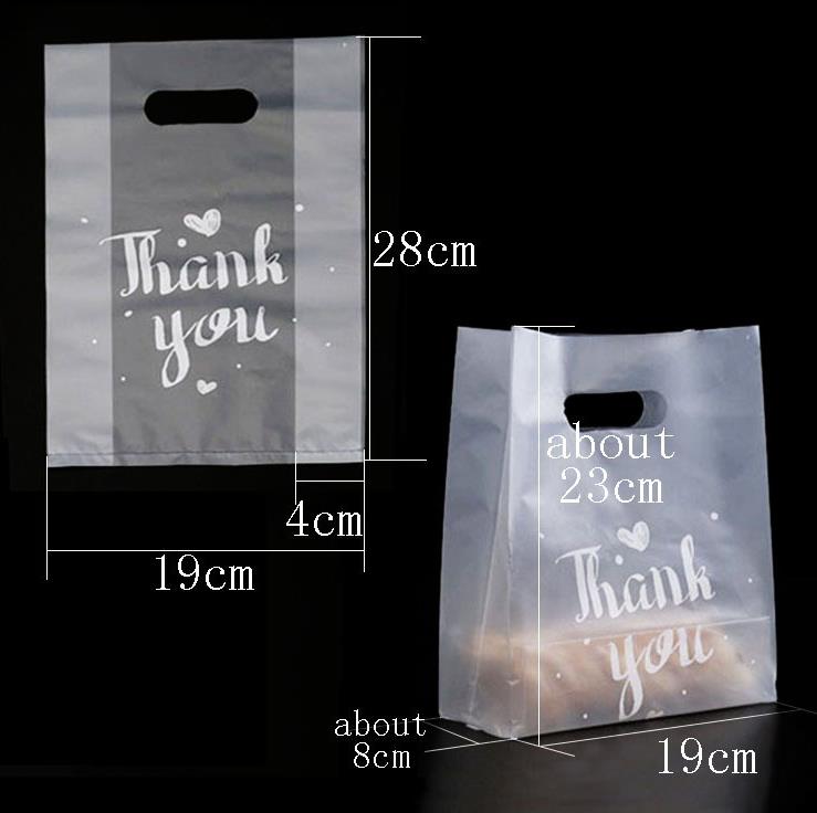 Thank You Plastic Gift Bag Bread Storage Shopping-Bag with Handle Party Wedding Plastic-Candy Cake Wrapping Bags SN234