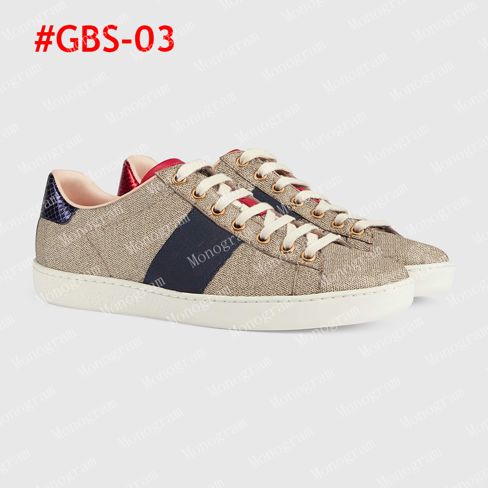 2023 Women Designer Sneakers Men Bee Shoes Beige Web Sneakers Womens Sneaker Girls Trainer Casual Shoe 431942 429446 8 Färger med låda och dammväska 36-45 #GBS-01