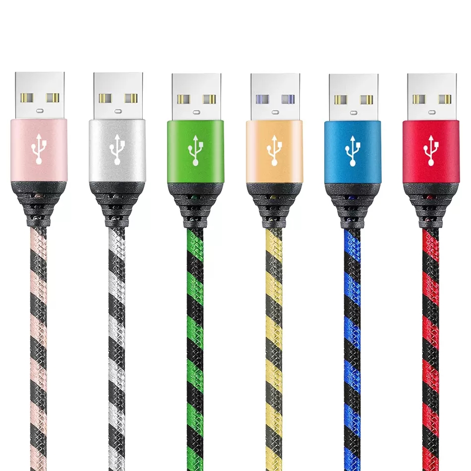 Micro USB Carregador Cabo de carregamento de 3 p￩s 1m de comprimento Nylon premium Cabos Tipo C Tipo C Sincil