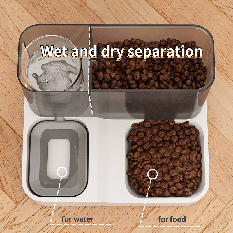 Automatisk husdjur som dricker fontän Dog Cat Water Fountain Feeder Matning Matbehållare 2in1 Bowl Dispenser