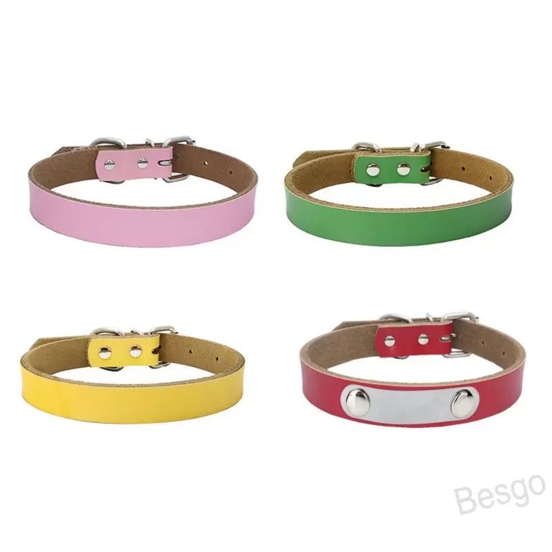 Edelstahl Hund GPS Haustier Hundehalsband Rindsleder Halskette verstellbare Leder Hundehalsbänder Haustiere Outdoor Lieferungen Zubehör 9 Farben 4 Größe