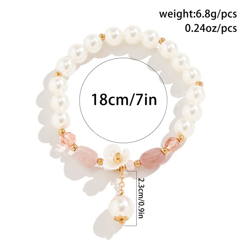 Bracelet en chaîne de perles d'imitation créative pour femmes, bijoux à main de mariée élégants, brins de perles, bijoux à main pour Couple