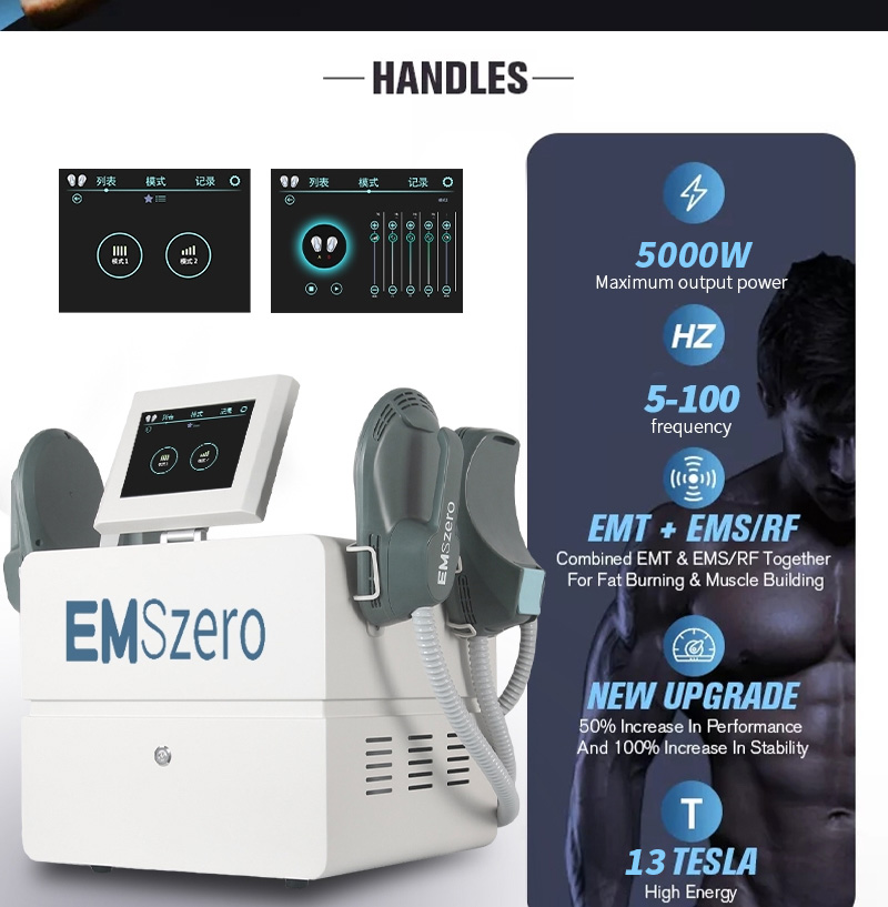 EMSzero Health Beauty Items 14 Tesla Body Sculpting 4 Handles Ems Emt Muscle Stimulator Max 4 Muscle Building Machine NEO