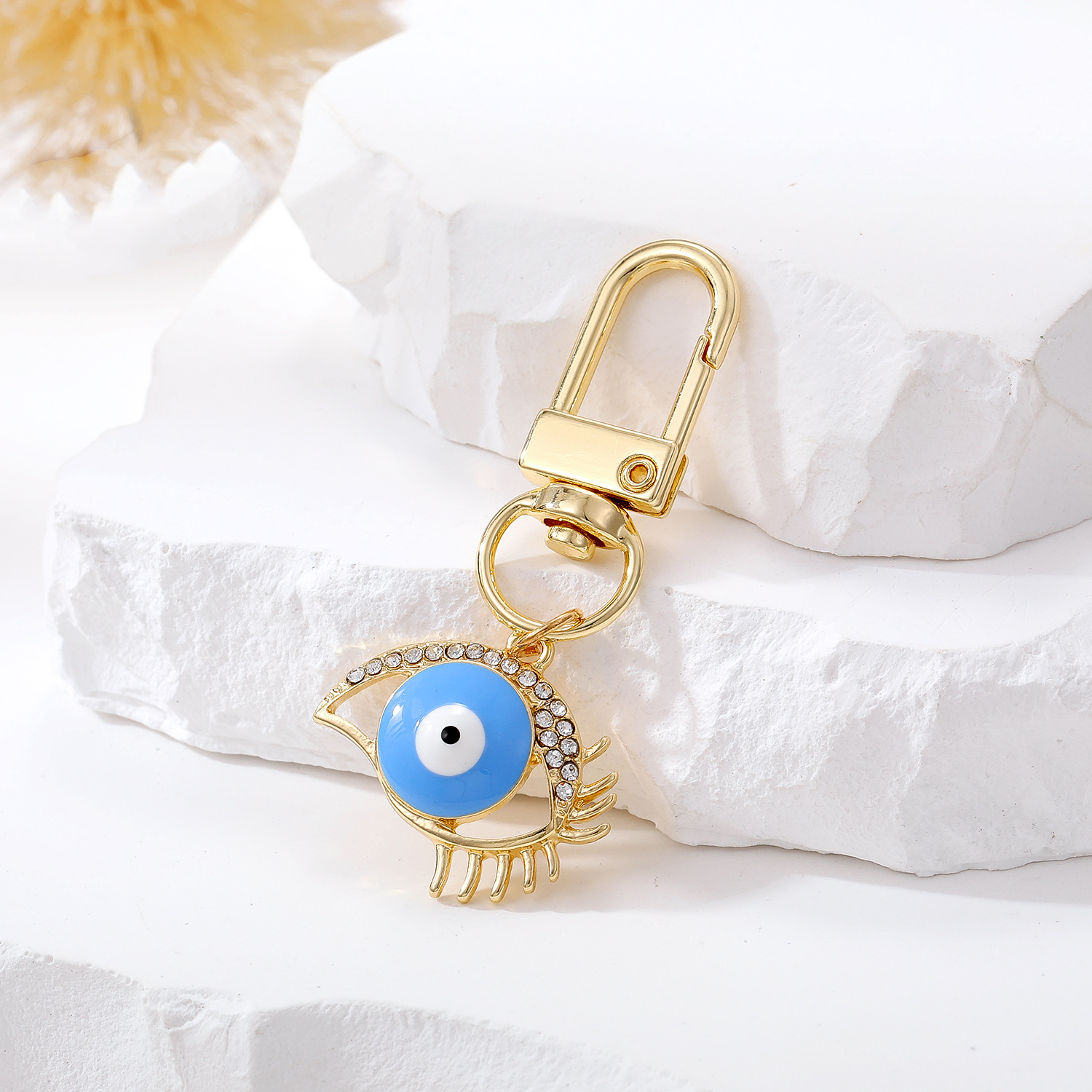 Emaille Wimpern Evil Eye Schlüsselanhänger Schlüsselanhänger Lucky Turkish Blue Eye Bag Auto Schlüsselanhänger Zubehör Schmuck