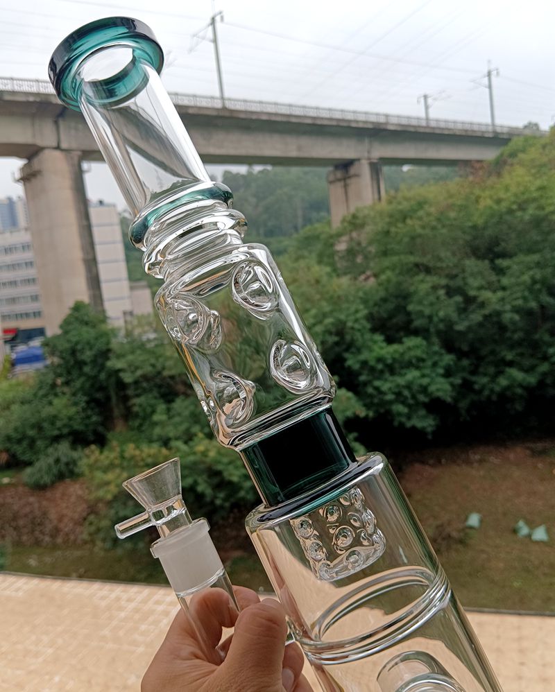 Groen Glas Bong Recycler Waterpijpen Olie Brander Dab Rig Met Percolator Pijpen Voor Tabak