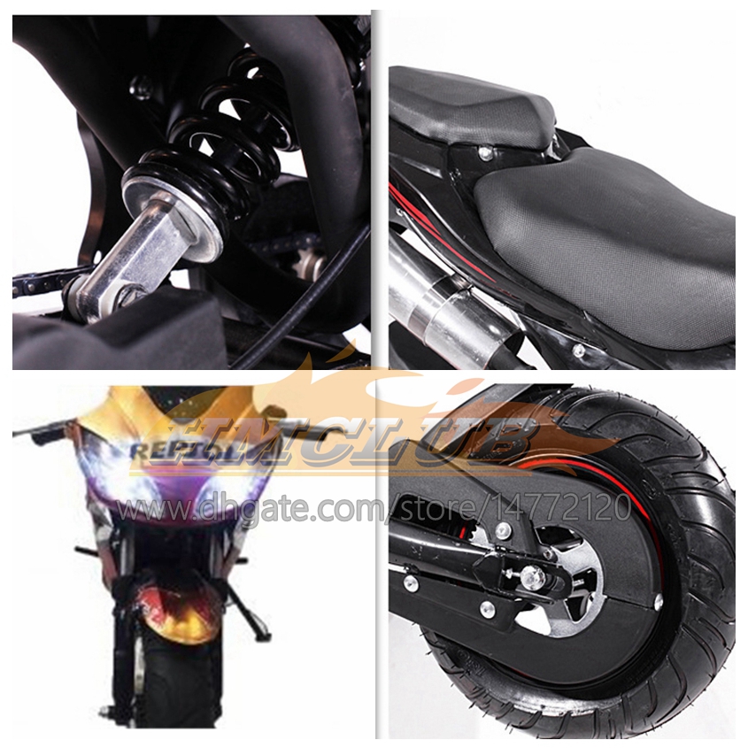 Mini Medium Motorcycle 4 Stroke 49CC 50CC ATV off-road Real Superbike Gasoline Power Racing Scooter Adult Children Two wheel Sports MOTO Bike Boy Girl Birthday Gifts