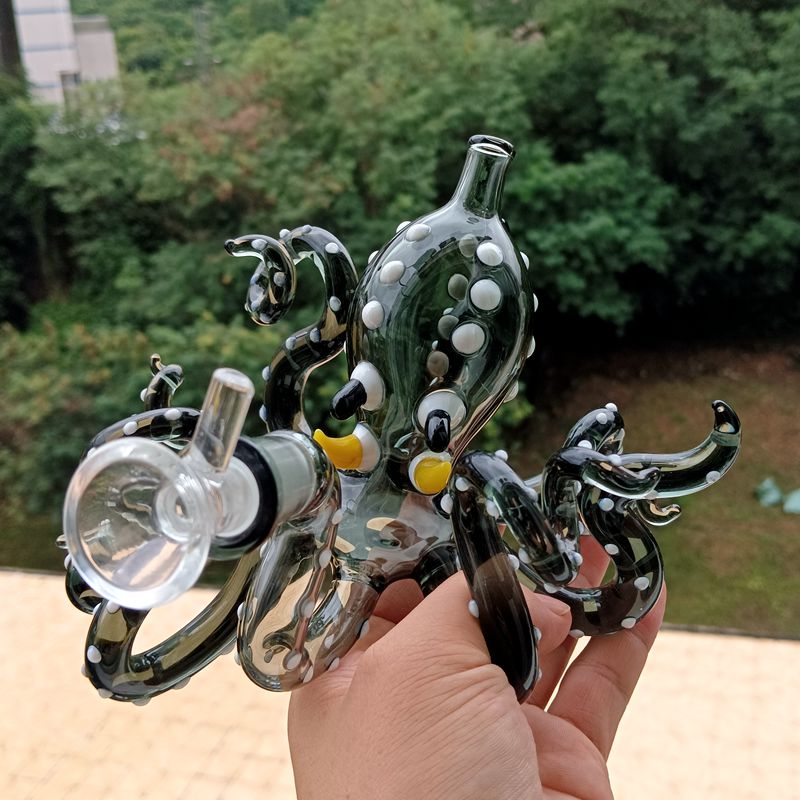 Octopus Smoking Bong Hookahs Glass Rigs Water Pipe Dab Rig for Smoking Heady Handmade Recycler Bubbler