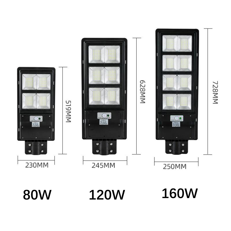 80 واط 120 واط 160 واط أدى ضوء الشارع الشمسية PIR الاستشعار للماء IP65 الجدار في الهواء الطلق حديقة المناظر الطبيعية أضواء الأمن