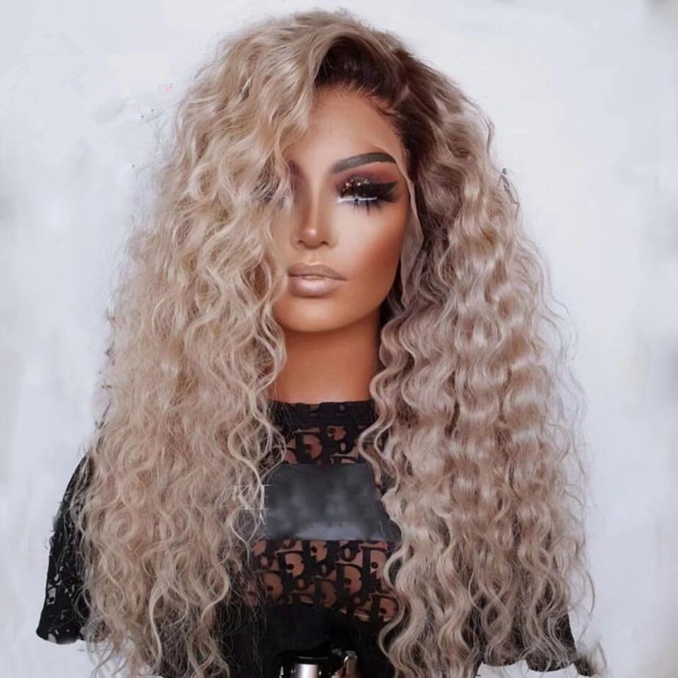 Brown Ombre blonde Lace Front Wig Human Hair Wigs For Women Brazilian Body Wave hd perruque Frontal Wig Cuticle aligned 150% DIVA1