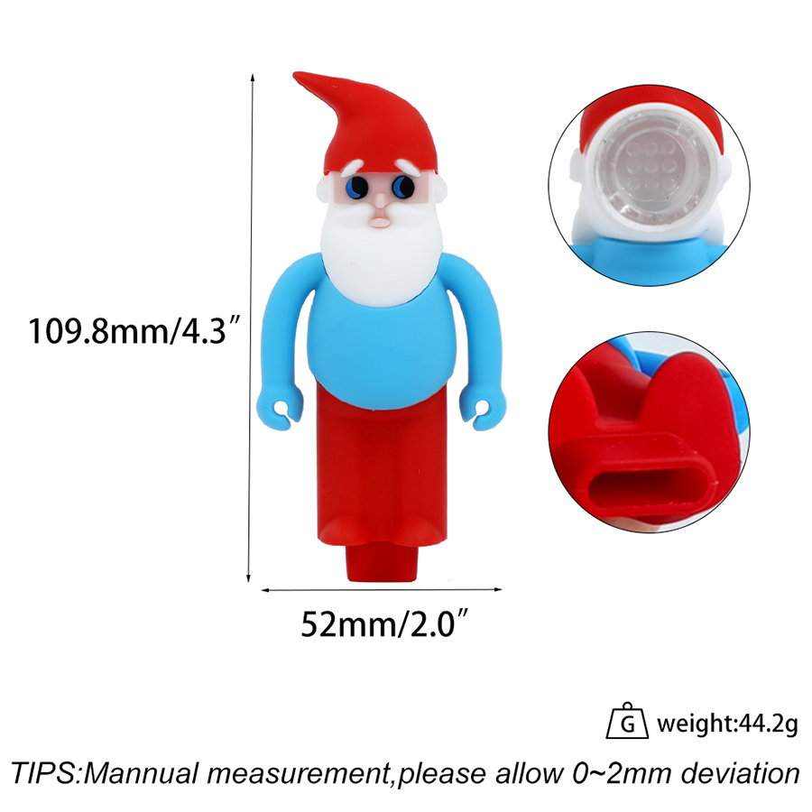 喫煙パイプクリスマスマンハンドパイプグレードシリコンバブラータバコダブリグスモークアクセサリー