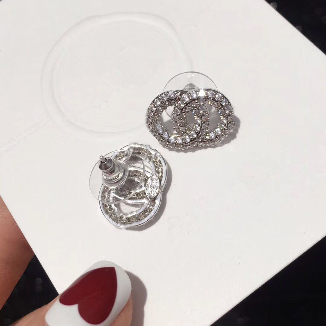 Fashion stud kristallen oorbellen voor vrouwen party bruiloft liefhebbers gift designer oorbellen sieraden met flanel bag228f