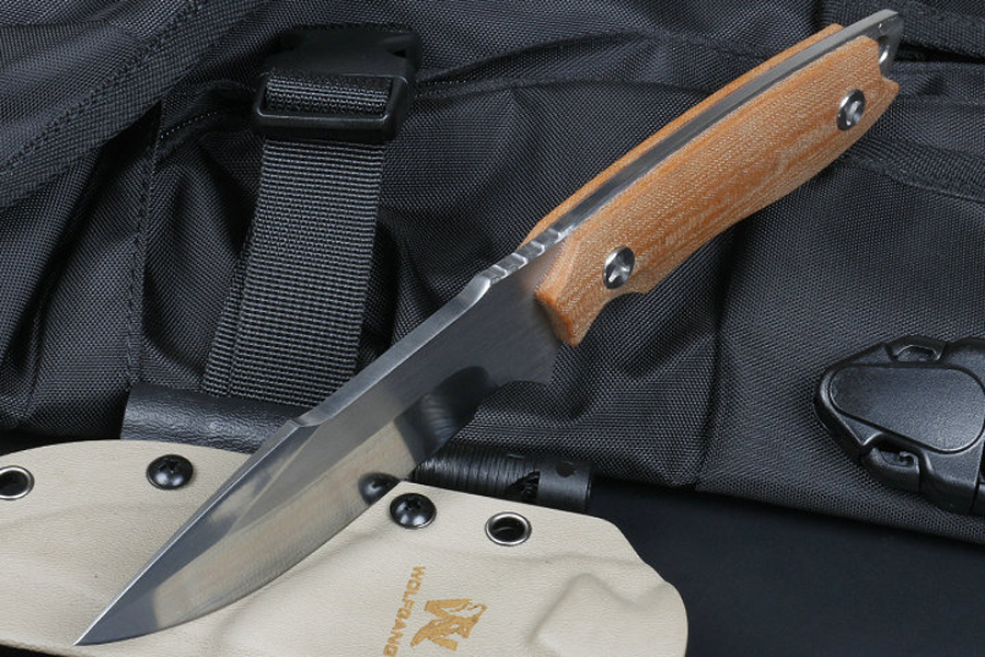 M6687 Couteau droit de survie D2 Satin Drop Point Lame Full Tang G10 Poignée Camping en plein air Chasse Couteaux à lame fixe avec Kydex
