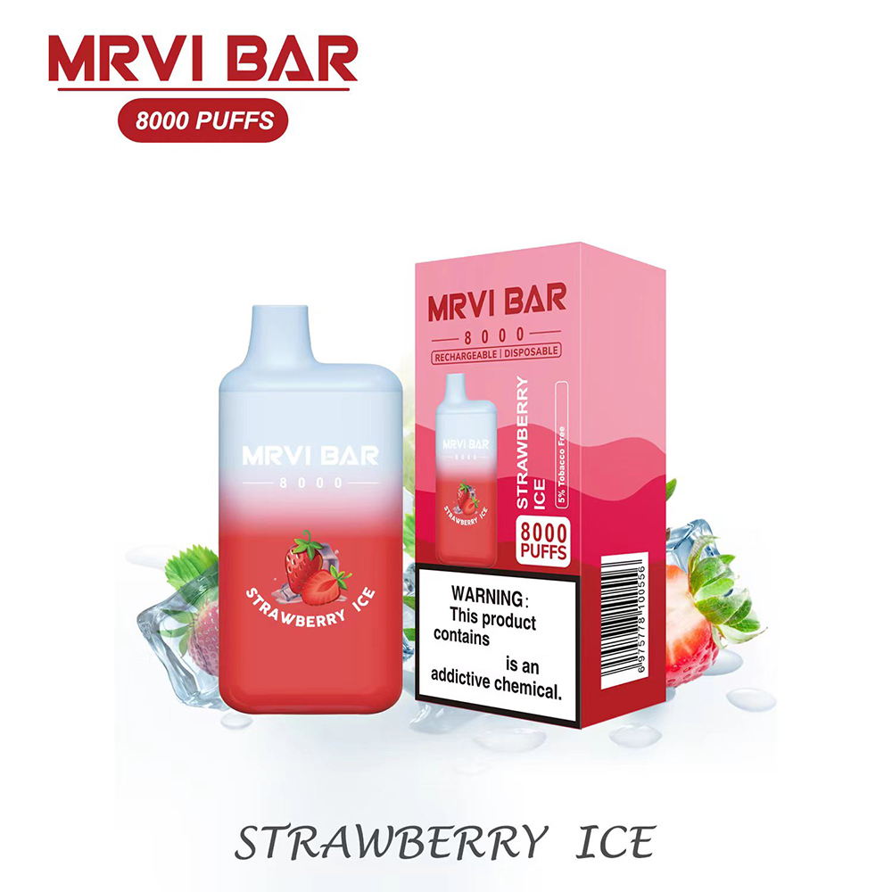 Оригинальный Mrvi Bar 8000 6000 затяжек Одноразовая электронная сигарета Vape Pen с перезаряжаемой батареей 650 мАч Предварительно заполненная 15 мл 13 мл стручки Big Vapor Puff Elf Box