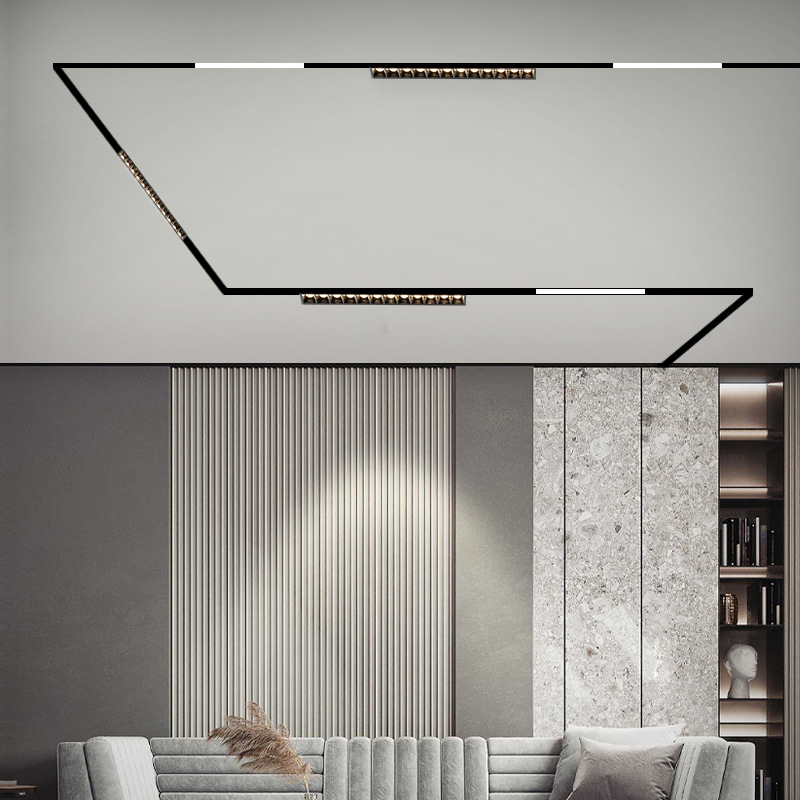 Moderne luci a binario magnetiche Proiettore a LED incorporato Grillelight Soggiorno senza illuminazione principale Lampada a griglia