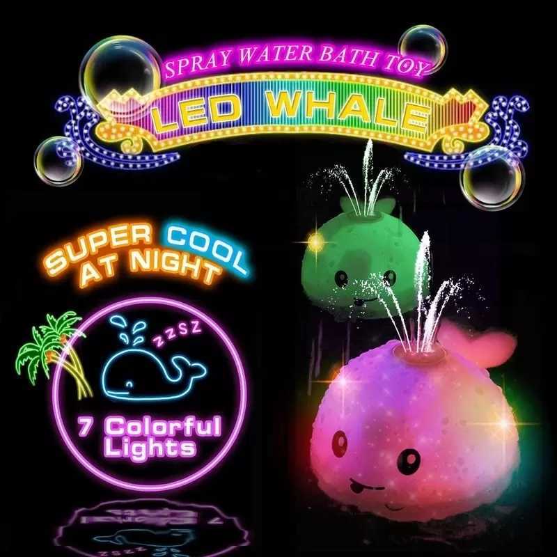 Giocattoli da bagno bambini Dinosaur Whale Giocattolo automatico a getto d'acqua con irrigatore a LED Vasca da bagno Doccia bambini Bambini Ragazzi