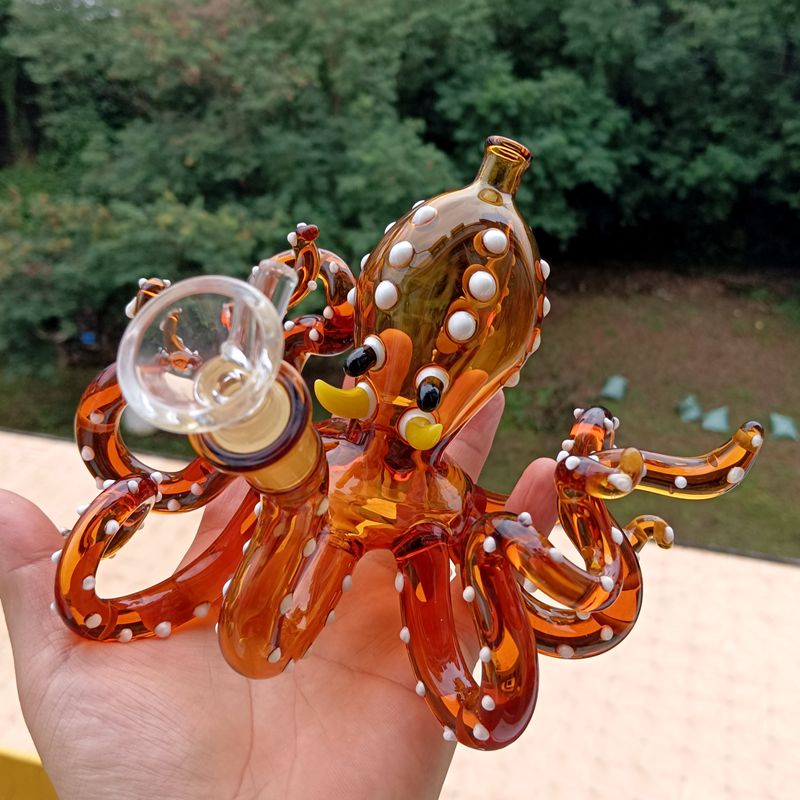 Octopus Smoking Bong Hookahs Glass Rigs Water Pipe Dab Rig for Smoking Heady Handmade Recycler Bubbler