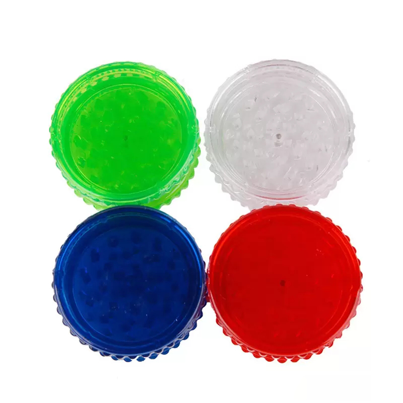 Smerigliatrici erbe da fumo rotonde in plastica da 60 mm Smerigliatrici tabacco a 3 strati Smerigliatrice sigarette Fit Erbe secche Colore Invio casuale