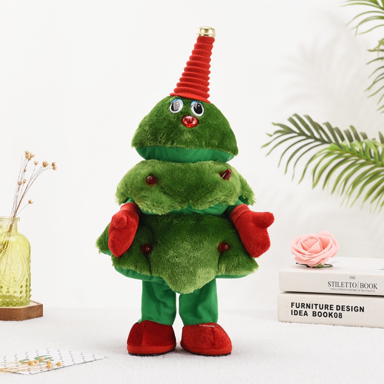 2023 Świąteczne elektryczne pluszowe drzewo zabawek może śpiewać i tańczyć na prezenty świąteczne zabawki
