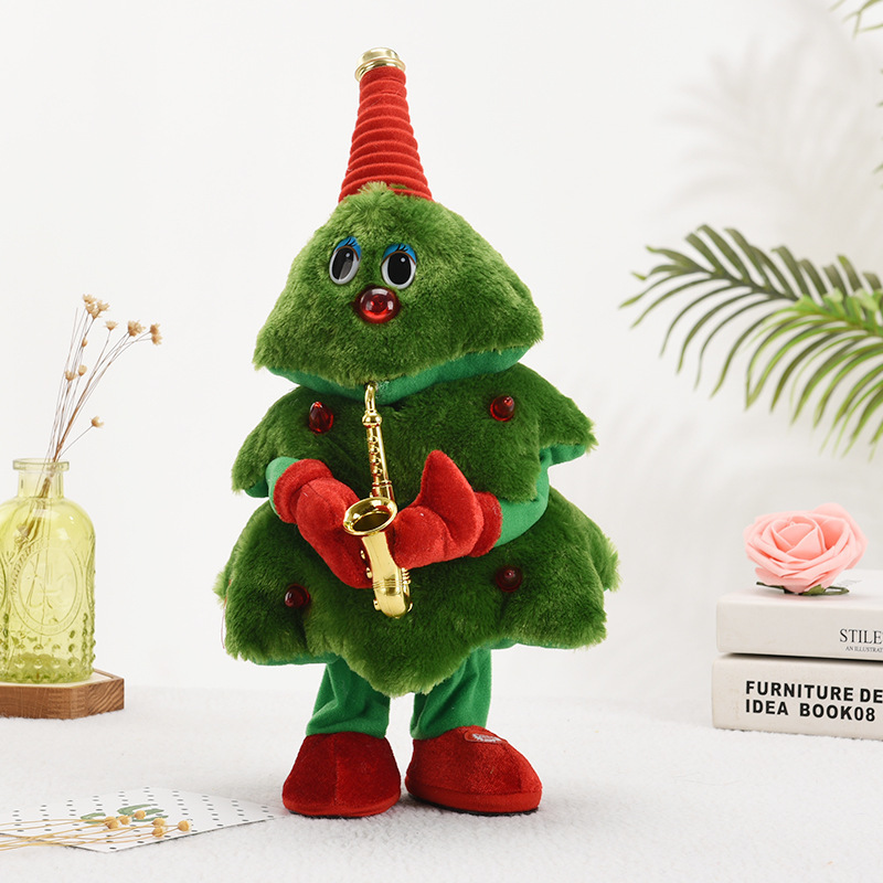 2023 Christmas electric plush toy tree can sing and dance party for Christmas gifts toys