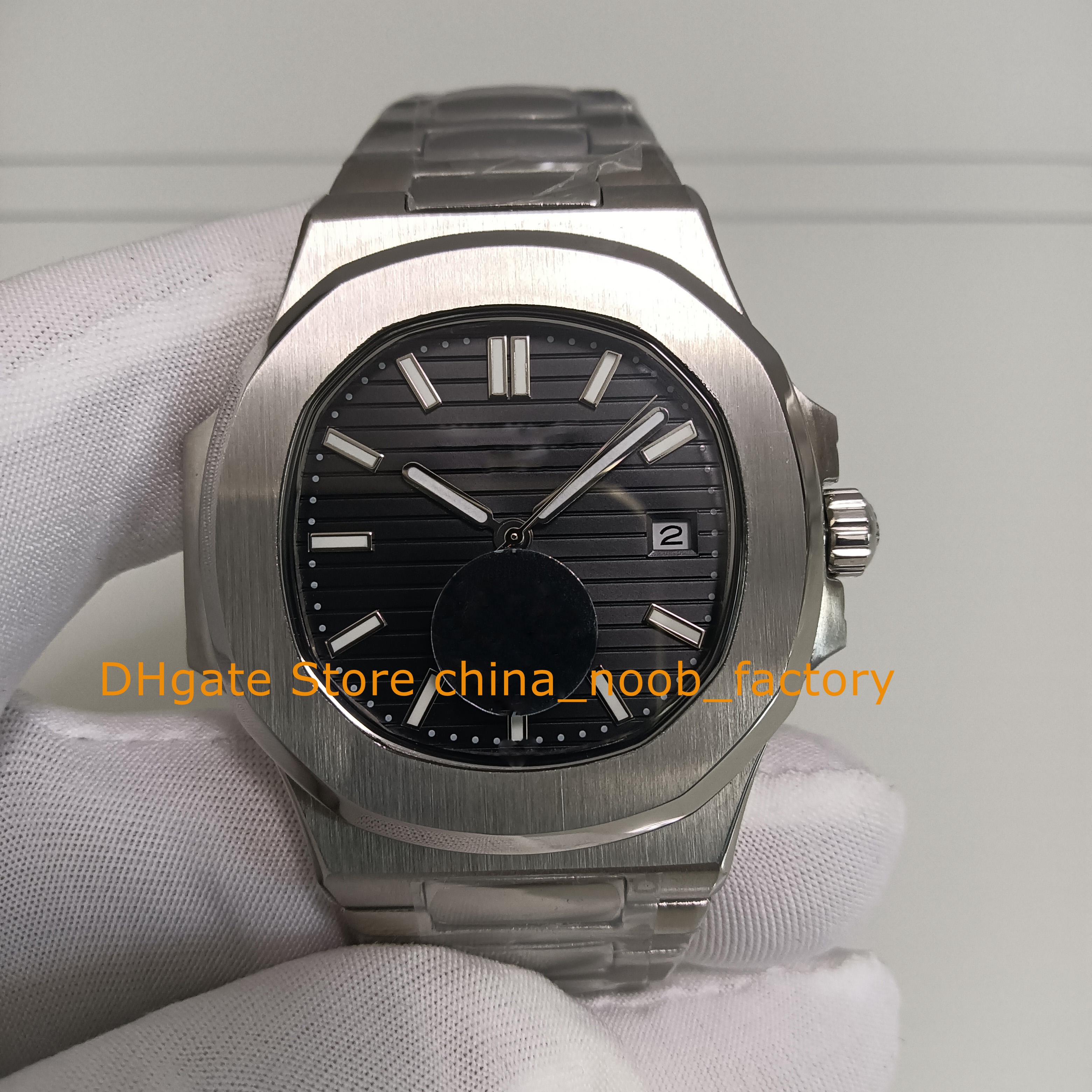 5 f￤rg automatisk klocka f￶r mens 40mm 5711 Datum svartvit bl￥tt gr￶nt rostfritt st￥l armband transparent rygg Asien kal.324 s c mekaniska klockor armbandsur