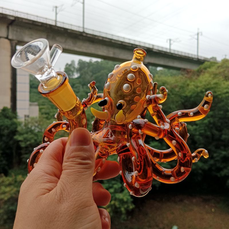 Octopus Smoking Bong Hookahs Glass Rigs Water Pipe Dab Rig for Smoking Heady Handmade Recycler Bubbler