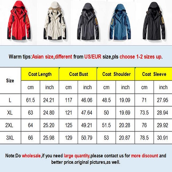 Men Jackets Mens Tech Fleece Coat Autumn Winter Warm Jacket Plus Velvet Outerwear Three In One Style Windproof Coats Sport Mountain Clothes