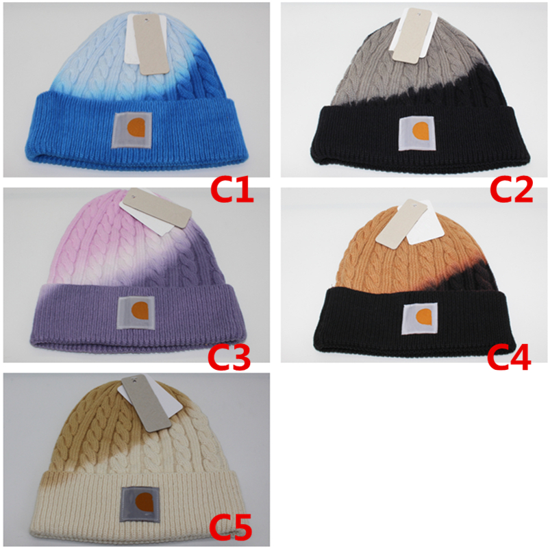 Women Hat Cotton Blends Gradient Warm Soft Hip Hop Knitted Hats Ladies Winter Caps Women's Beanies For Girl