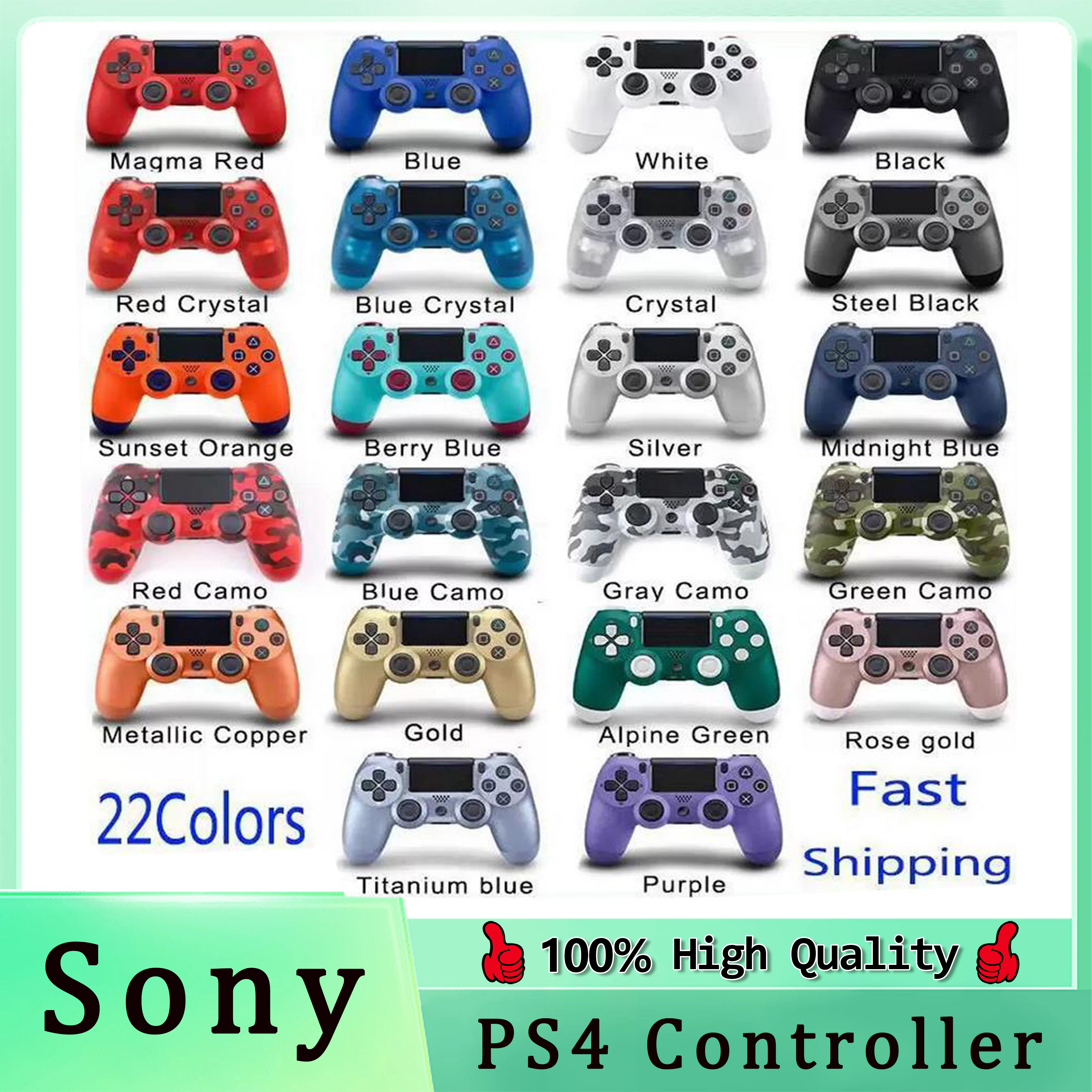 Логотип PS4 беспроводной контроллер GamePad 22 цвета для вибрации PS4 Sony Joystick Game Pad Controllers Controllers с розничной коробкой PS5