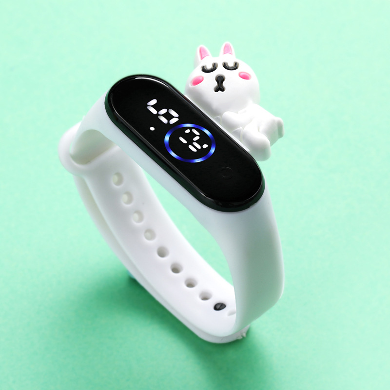 Ny design LED Touch Watch Silicone Candy Waterproof Feminin Clock Fashion Digital Animal Cartoon Wristwatches för julklappar