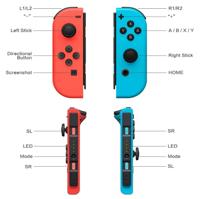 NS Switch vänster och höger styrenhet Joycon GamePad Bluetooth Wireless Controller Vibration Body Feeling6623571