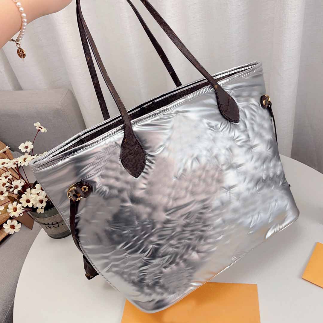 Silver Econyl återvunnen nylonväska Kudde Speedy Bandouliere-väska OnTheGo Tote Mini Maxi Multi Pochette handväska Sömmar Monogram Midjeväska M20973 M20971