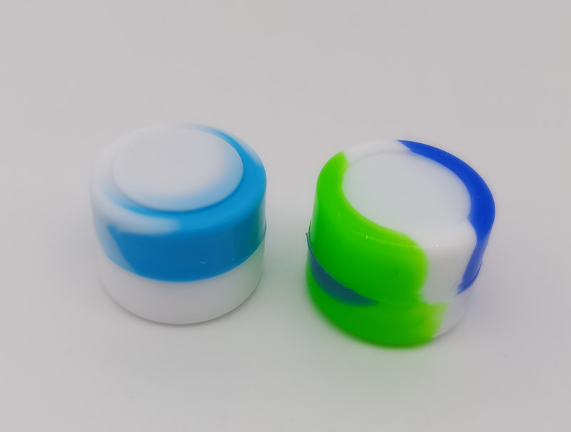 전자 액세서리 저렴한 2ml 3ml 실리콘 저장 용기 왁스 dab 퍽 항아리 다채로운 실리콘 클립 케이스
