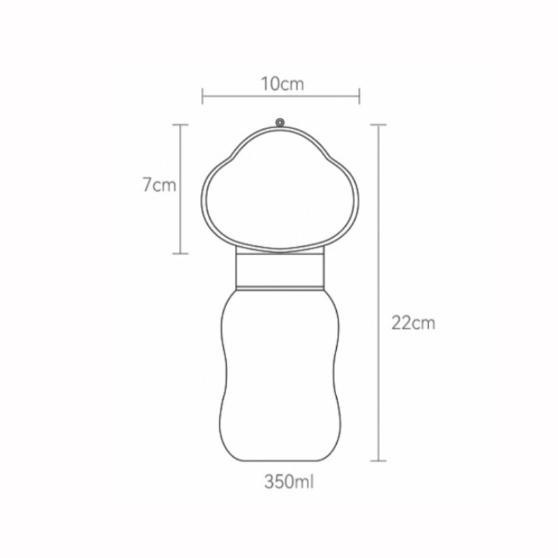 휴대용 애완 동물 물 디스펜서 개 마시는 사람 병 야외 여행 350ml 물병